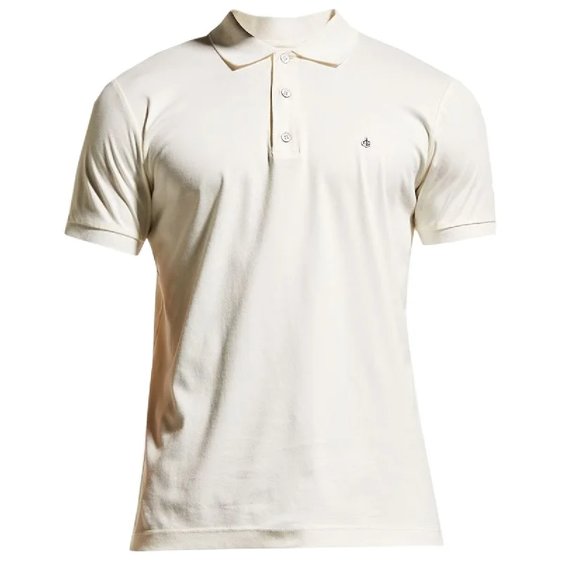 men's durable cotton polo shirts -rag & bone Men's Interlock Knit Polo Shirt Ivory