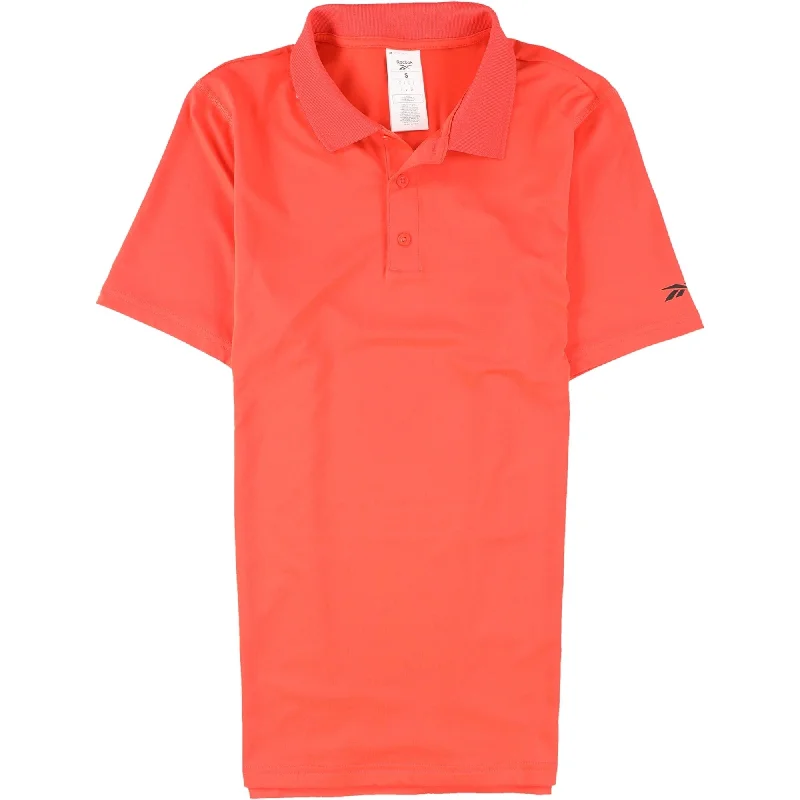 men's classic ribbed polo shirts -Reebok Mens Workout Ready Rugby Polo Shirt