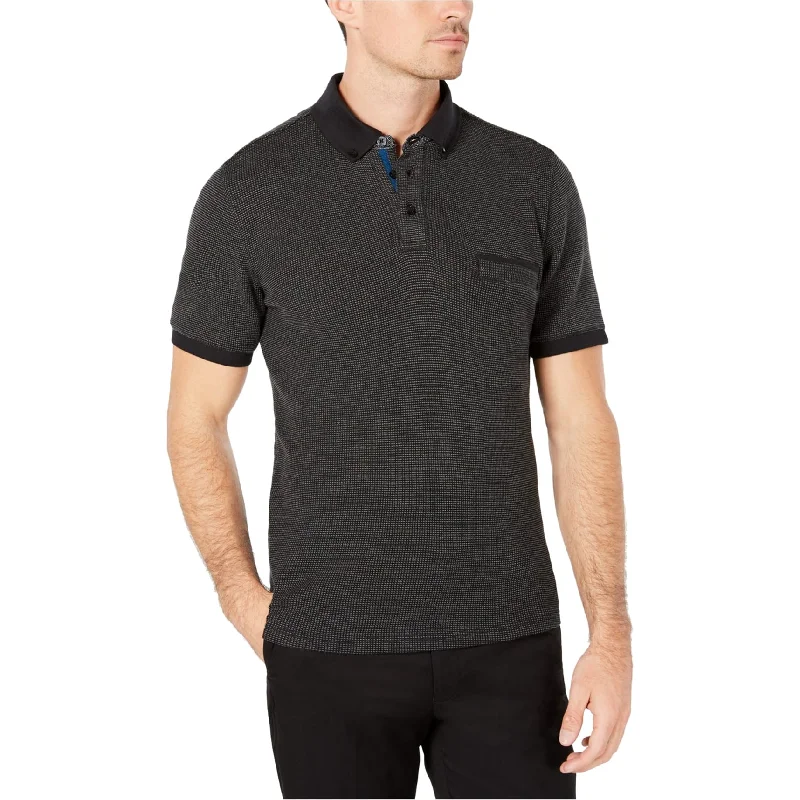 men's performance polo shirts -Ryan Seacrest Mens Textured Pique Rugby Polo Shirt