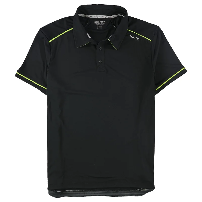 men's regular pique polo shirts -Solfire Mens Performance Rugby Polo Shirt