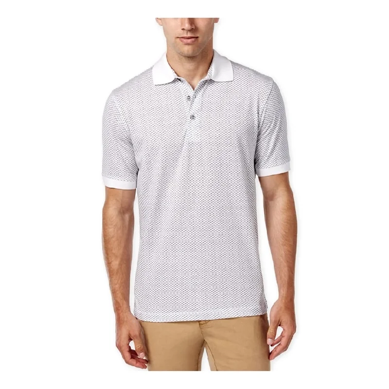 men's custom polo shirts -Weatherproof Mens Vintage Geo-Print Rugby Polo Shirt