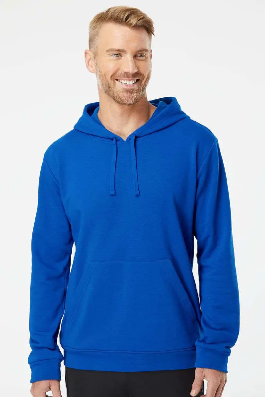 slim-fit hoodies for men -Adidas Mens Fleece Hooded Sweatshirt Hoodie w/ Pouch Pocket - Collegiate Royal Blue