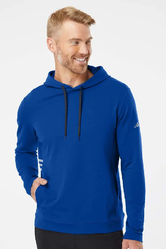 men's printed hoodies -Adidas Mens Hooded Sweatshirt Hoodie w/ Pockets - Collegiate Royal Blue