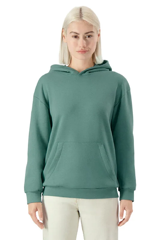 hoodies for men with pockets -American Apparel Mens ReFlex Fleece Hooded Sweatshirt Hoodie w/ Pouch Pocket - Arctic Green