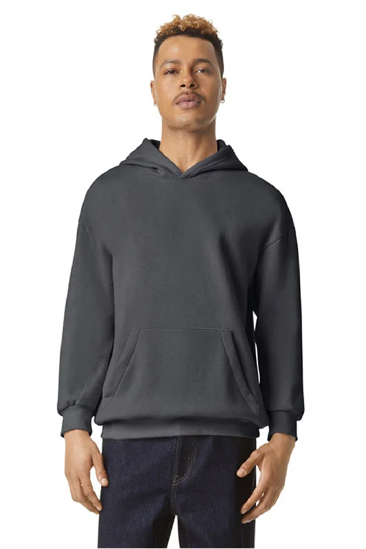 high-quality sweatshirts for men -American Apparel Mens ReFlex Fleece Hooded Sweatshirt Hoodie w/ Pouch Pocket - Asphalt Grey