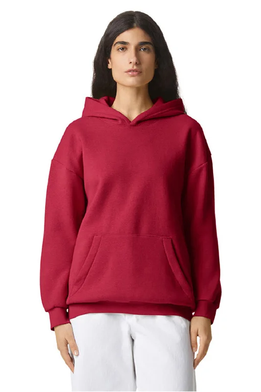 men's hoodies for gym -American Apparel Mens ReFlex Fleece Hooded Sweatshirt Hoodie w/ Pouch Pocket - Cardinal Red