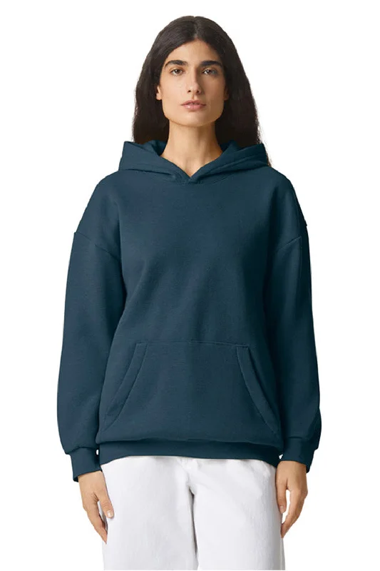 pullover hoodies for men -American Apparel Mens ReFlex Fleece Hooded Sweatshirt Hoodie w/ Pouch Pocket - Sea Blue