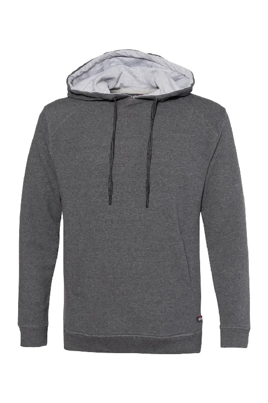 custom sweatshirts for men -Badger Mens FitFlex Moisture Wicking Hooded Sweatshirt Hoodie w/ Pouch Pocket - Charcoal Grey