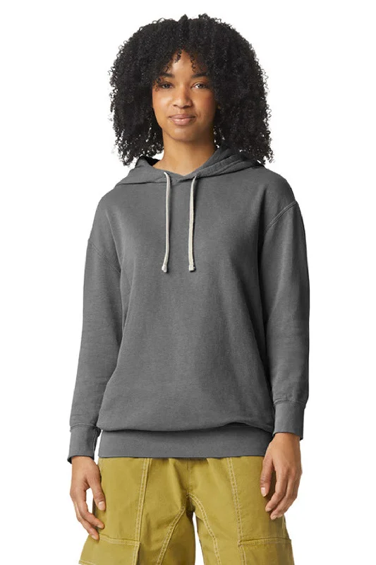 eco-friendly hoodies for men -Comfort Colors Mens Garment Dyed Fleece Hooded Sweatshirt Hoodie - Pepper Grey