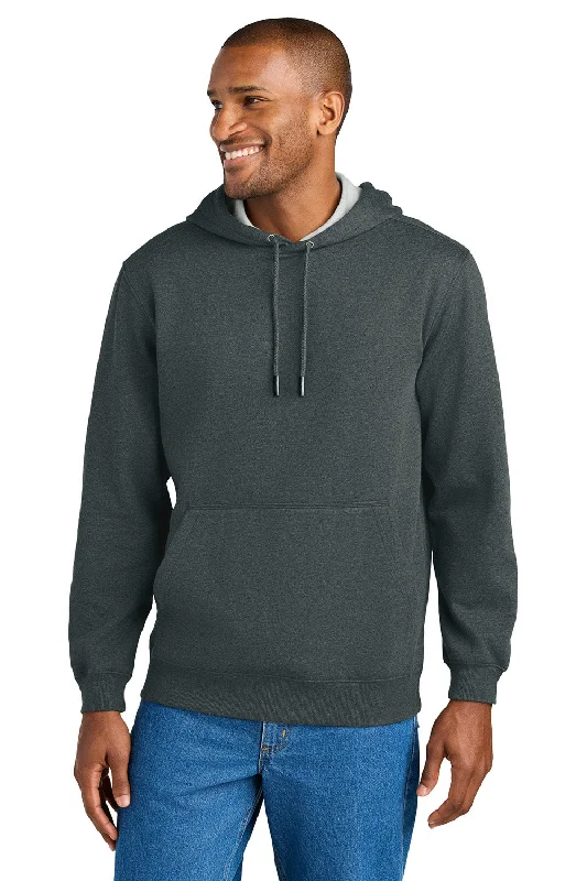 graphic sweatshirts for men -CornerStone Mens Tough Fleece Hooded Sweatshirt Hoodie w/ Pouch Pocket - Heather Charcoal Grey - New