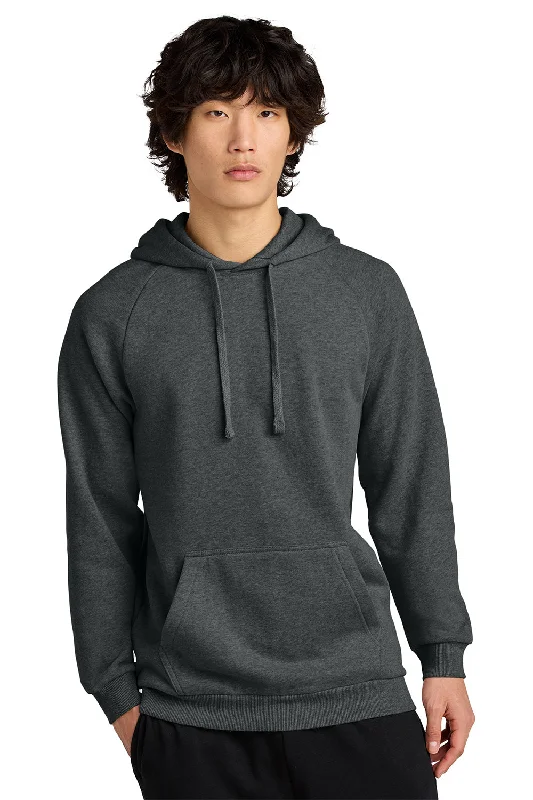 trendy hoodies for men -District Mens Cloud Fleece Hooded Sweatshirt Hoodie w/ Pouch Pocket - Heather Charcoal Grey - New