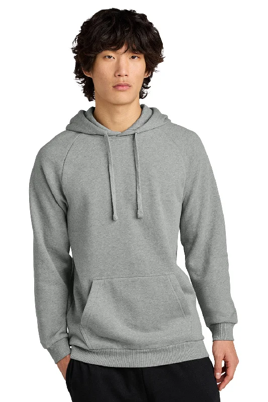 cozy sweatshirts for men -District Mens Cloud Fleece Hooded Sweatshirt Hoodie w/ Pouch Pocket - Heather Steel Grey - New