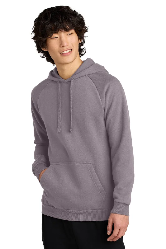 men's oversized sweatshirts -District Mens Cloud Fleece Hooded Sweatshirt Hoodie w/ Pouch Pocket - Smoky Amethyst - New