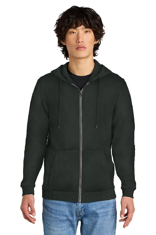 custom sweatshirts for men -District Mens Perfect Tri Fleece Full Zip Hooded Sweatshirt Hoodie w/ Pockets - Deepest Grey