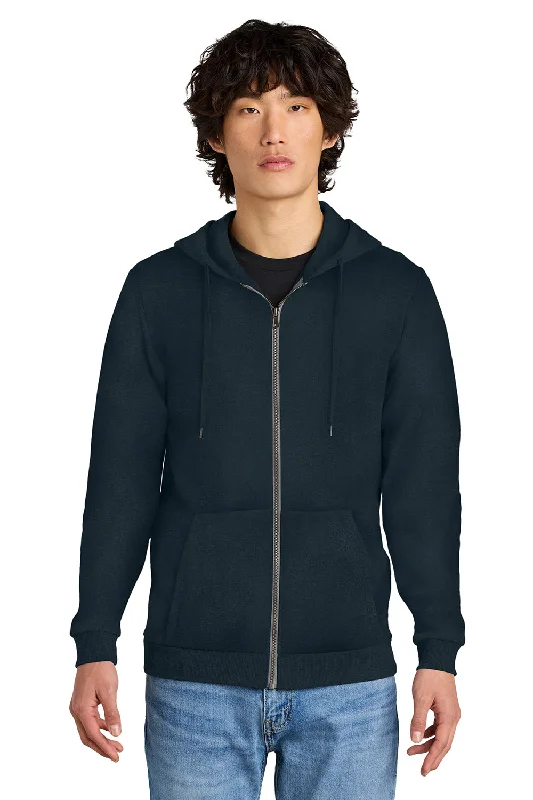 men's oversized sweatshirts for layering -District Mens Perfect Tri Fleece Full Zip Hooded Sweatshirt Hoodie w/ Pockets - New Navy Blue