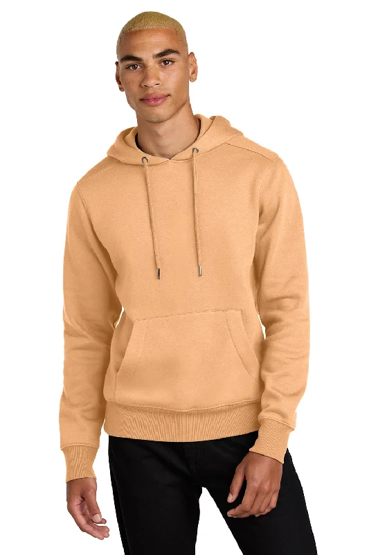 custom hoodie sweatshirts for men -District Mens Perfect Weight Fleece Hooded Sweatshirt Hoodie w/ Pouch Pocket - Apricot Orange