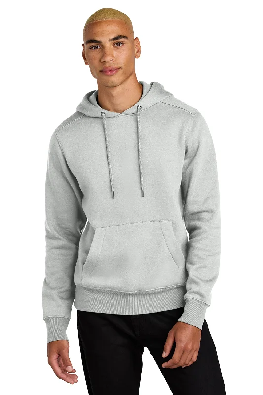 stylish hoodies for men -District Mens Perfect Weight Fleece Hooded Sweatshirt Hoodie w/ Pouch Pocket - Ash Grey