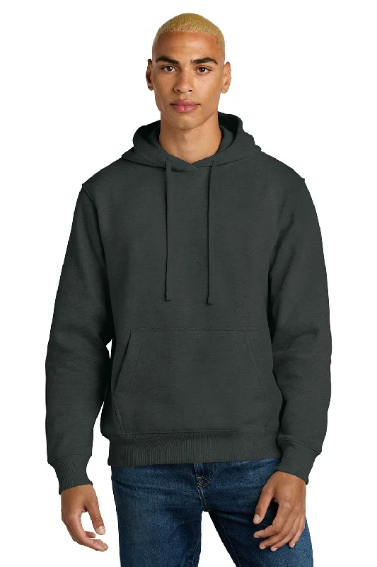 men's long sleeve sweatshirts -District Mens V.I.T. Heavyweight Fleece Hooded Sweatshirt Hoodie w/ Pouch Pocket - Charcoal Grey