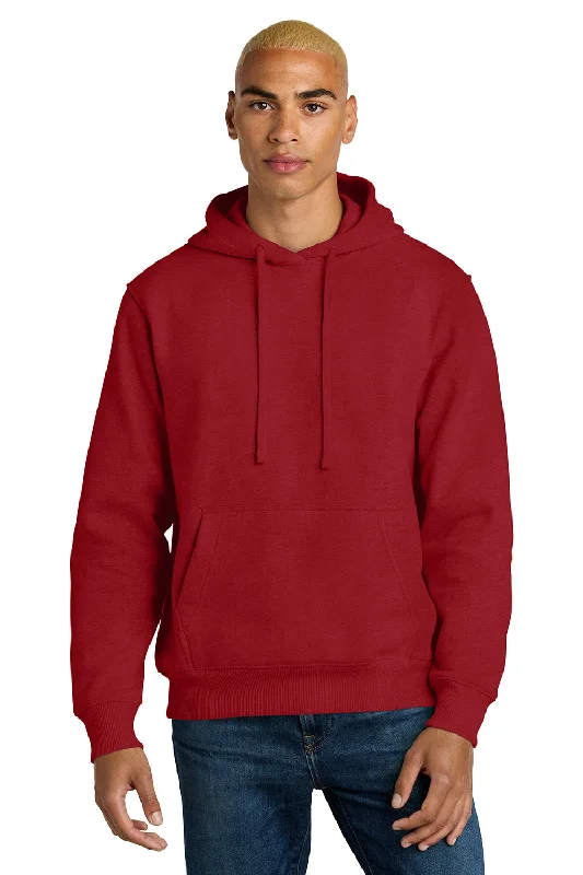 seasonal hoodies for men -District Mens V.I.T. Heavyweight Fleece Hooded Sweatshirt Hoodie w/ Pouch Pocket - Classic Red