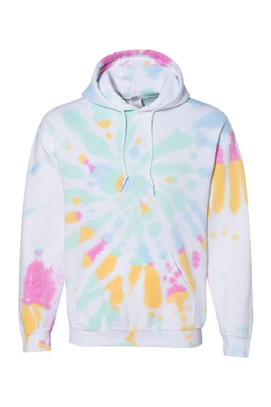 men's hoodies for casual wear -Dyenomite Mens Blended Tie Dyed Hooded Sweatshirt Hoodie w/ Pouch Pocket - Devine