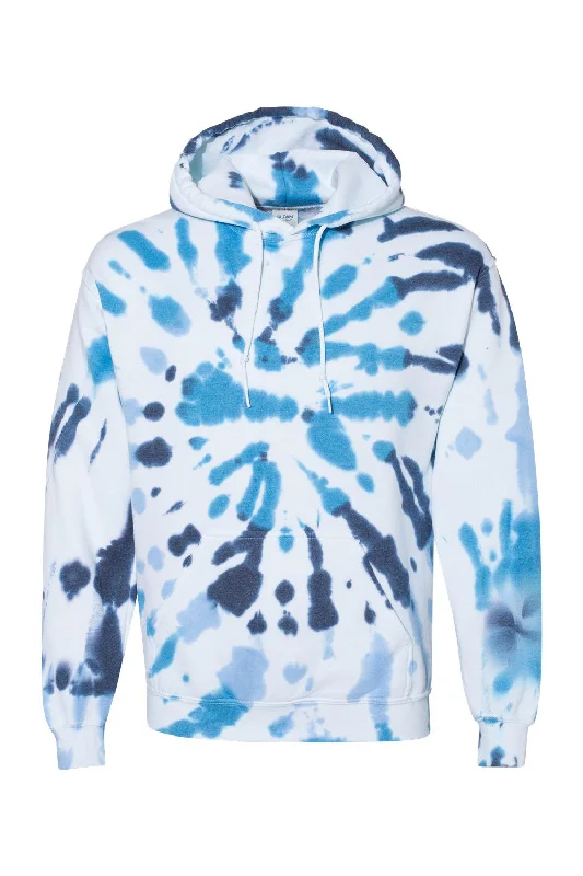 cotton hoodies for men -Dyenomite Mens Blended Tie Dyed Hooded Sweatshirt Hoodie w/ Pouch Pocket - Stillwater