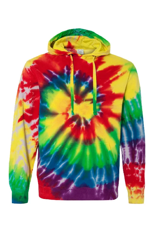 men's fleece sweatshirts -Dyenomite Mens Spiral Tie Dyed Hooded Sweatshirt Hoodie w/ Pouch Pocket - Michelangelo Spiral