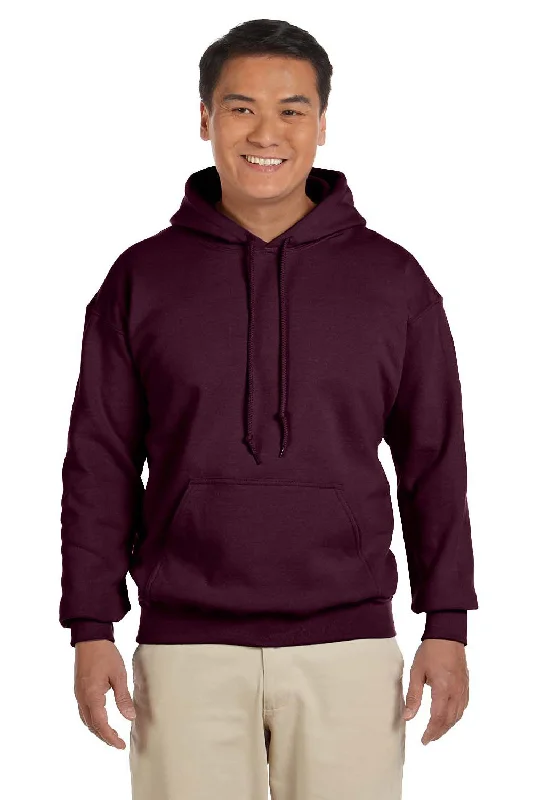 embroidered hoodies for men -Gildan Mens Pill Resistant Hooded Sweatshirt Hoodie w/ Pouch Pocket - Maroon