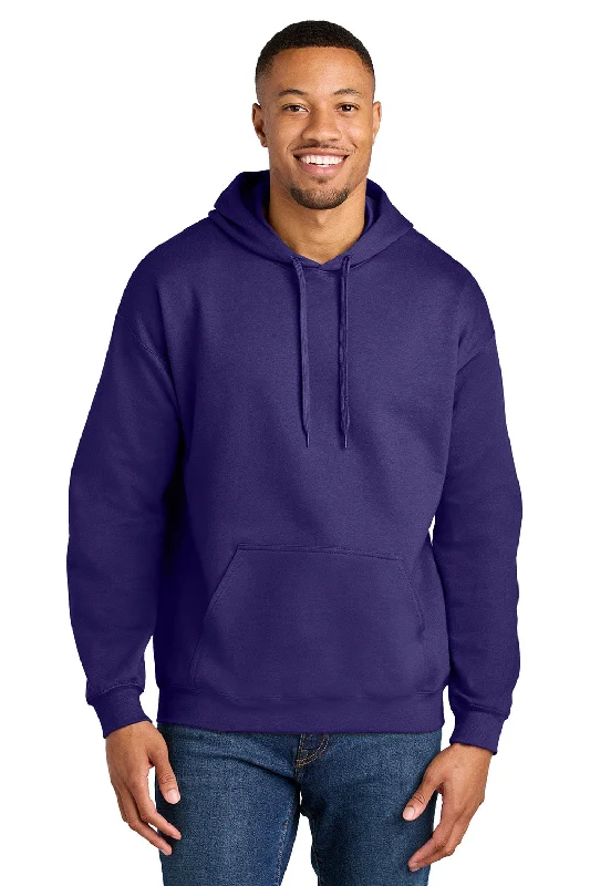 men's outdoor sweatshirts -Gildan Mens Softstyle Hooded Sweatshirt Hoodie w/ Pouch Pocket - Purple