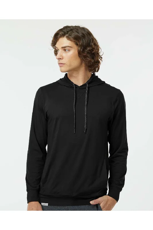 trendy hoodie sweatshirts -Holloway Mens Eco Revive Ventura Moisture Wicking Hooded Sweatshirt Hoodie - Black