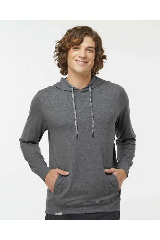 fashionable men's sweatshirts -Holloway Mens Eco Revive Ventura Moisture Wicking Hooded Sweatshirt Hoodie - Heather Carbon Grey