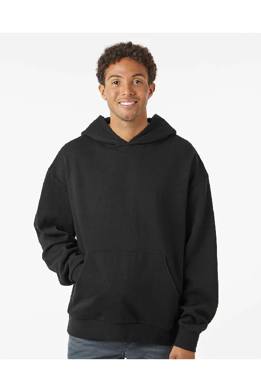 custom sweatshirts for men -Independent Trading Co. Mens Avenue Hooded Sweatshirt Hoodie w/ Pouch Pocket - Black