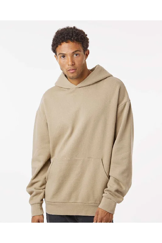 premium sweatshirts for men -Independent Trading Co. Mens Avenue Hooded Sweatshirt Hoodie w/ Pouch Pocket - Sandstone Brown