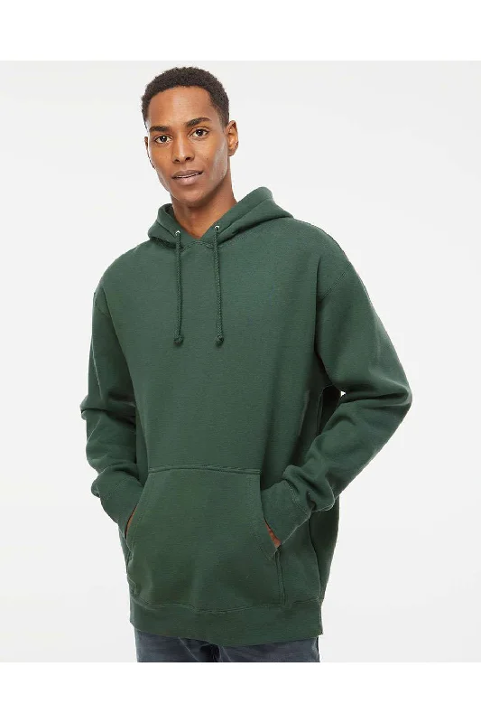 men's oversized sweatshirts for layering -Independent Trading Co. Mens Hooded Sweatshirt Hoodie w/ Pouch Pocket - Alpine Green