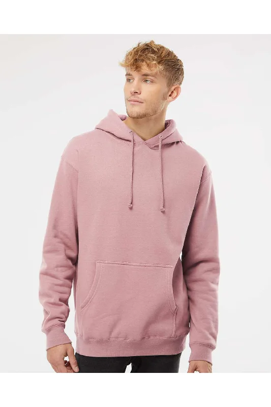 seasonal hoodies for men -Independent Trading Co. Mens Hooded Sweatshirt Hoodie w/ Pouch Pocket - Dusty Pink