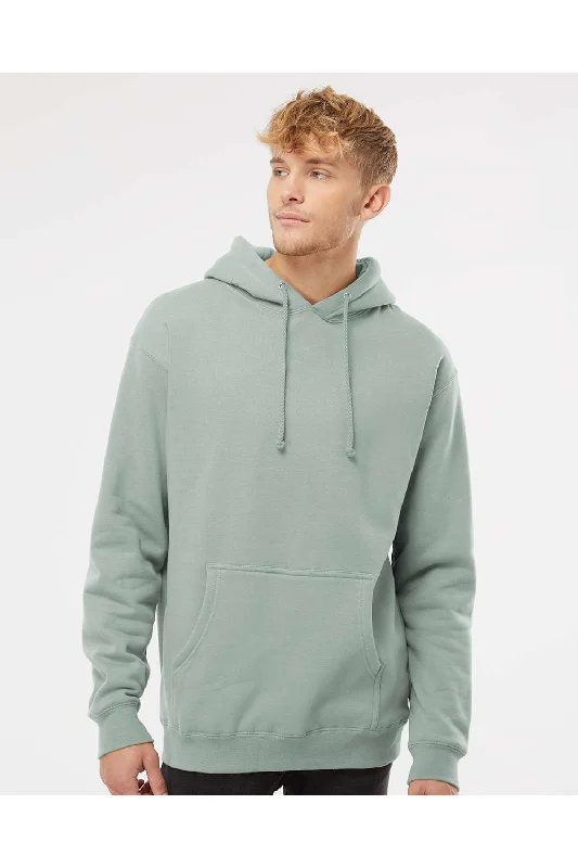 men's urban hoodies -Independent Trading Co. Mens Hooded Sweatshirt Hoodie w/ Pouch Pocket - Dusty Sage Green