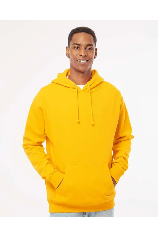 minimalist sweatshirts for men -Independent Trading Co. Mens Hooded Sweatshirt Hoodie w/ Pouch Pocket - Gold