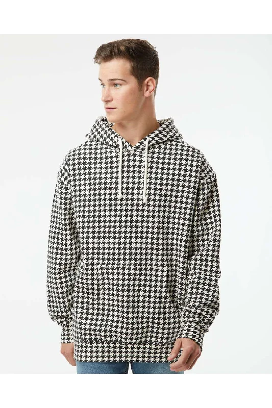 casual pullover sweatshirts -Independent Trading Co. Mens Hooded Sweatshirt Hoodie w/ Pouch Pocket - Houndstooth