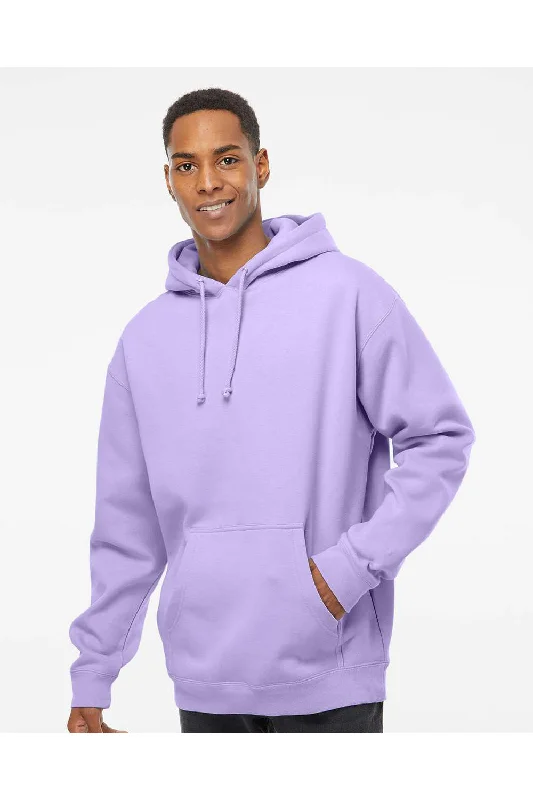 workout sweatshirts for men -Independent Trading Co. Mens Hooded Sweatshirt Hoodie w/ Pouch Pocket - Lavender Purple