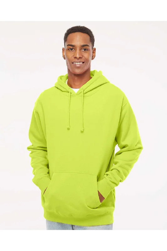 premium hoodies for men -Independent Trading Co. Mens Hooded Sweatshirt Hoodie w/ Pouch Pocket - Safety Yellow