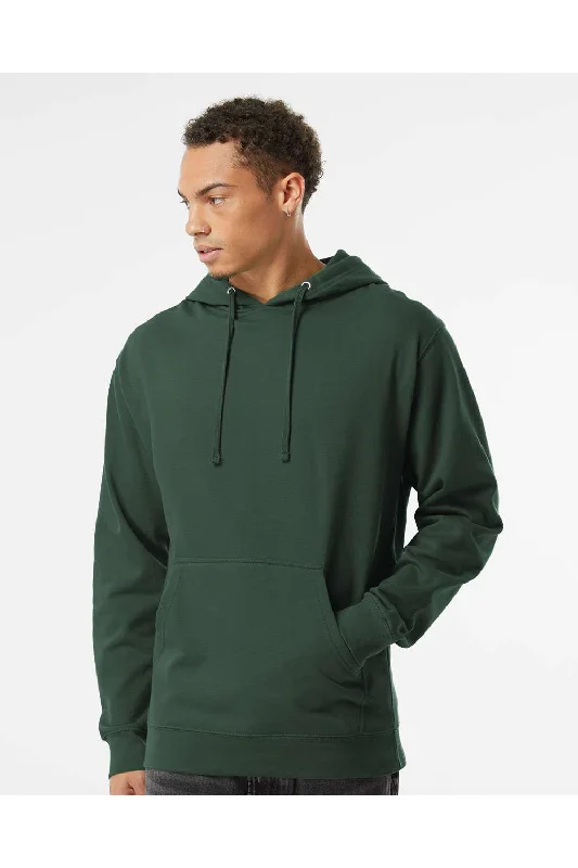 men's graphic sweatshirts -Independent Trading Co. Mens Hooded Sweatshirt Hoodie w/ Pouch Pocket - Alpine Green