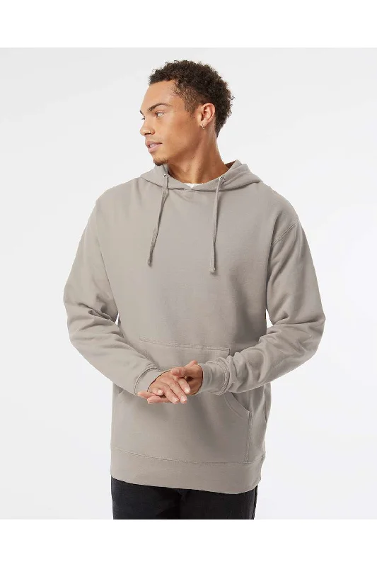 seasonal hoodies for men -Independent Trading Co. Mens Hooded Sweatshirt Hoodie w/ Pouch Pocket - Cement Grey