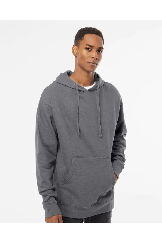 men's urban hoodies -Independent Trading Co. Mens Hooded Sweatshirt Hoodie w/ Pouch Pocket - Charcoal Grey