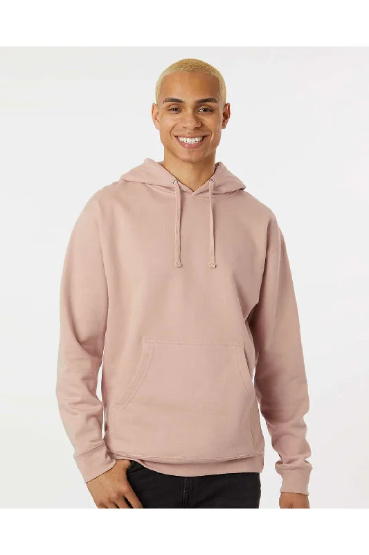 men's hoodies with a hood -Independent Trading Co. Mens Hooded Sweatshirt Hoodie w/ Pouch Pocket - Dusty Pink