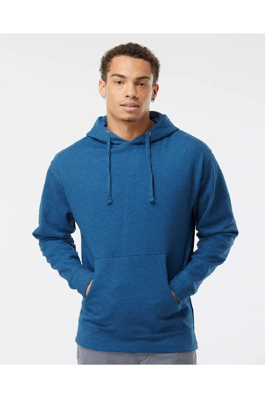 casual pullover sweatshirts -Independent Trading Co. Mens Hooded Sweatshirt Hoodie w/ Pouch Pocket - Heather Royal Blue