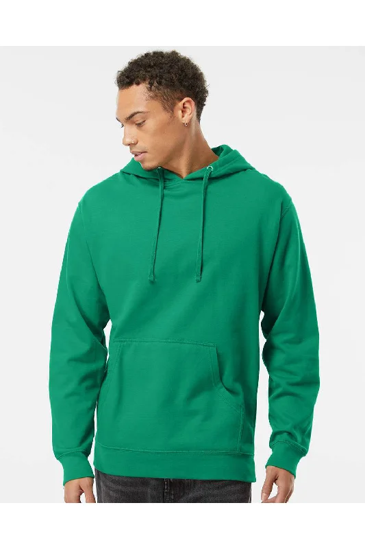 athletic-inspired sweatshirts for men -Independent Trading Co. Mens Hooded Sweatshirt Hoodie w/ Pouch Pocket - Kelly Green