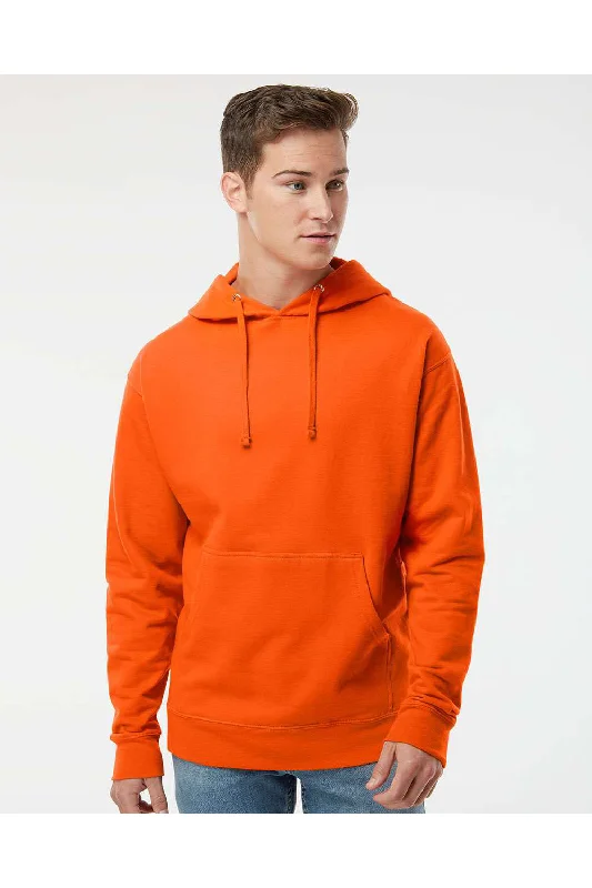 men's vintage hoodies -Independent Trading Co. Mens Hooded Sweatshirt Hoodie w/ Pouch Pocket - Orange