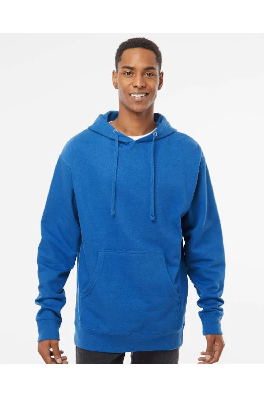 men's pull-over sweatshirts -Independent Trading Co. Mens Hooded Sweatshirt Hoodie w/ Pouch Pocket - Royal Blue