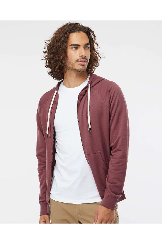 men's performance hoodies -Independent Trading Co. Mens Icon Loopback Terry Full Zip Hooded Sweatshirt Hoodie w/ Pockets - Port