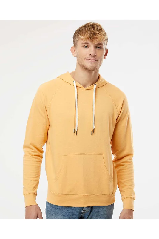 men's hoodies for travel -Independent Trading Co. Mens Icon Loopback Terry Hooded Sweatshirt Hoodie w/ Pouch Pocket - Harvest Gold