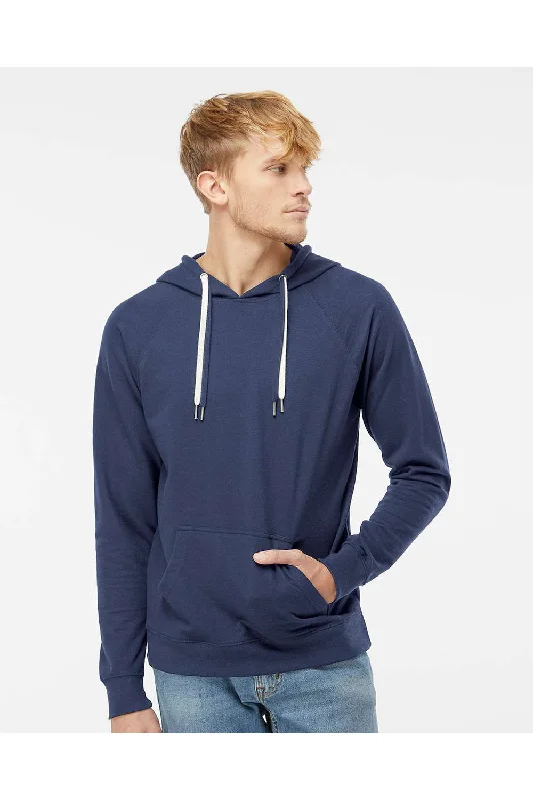 men's sweatshirts for running -Independent Trading Co. Mens Icon Loopback Terry Hooded Sweatshirt Hoodie w/ Pouch Pocket - Indigo Blue